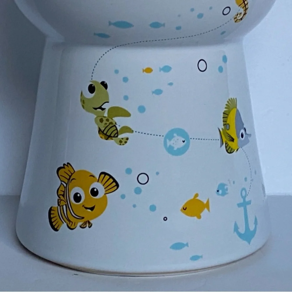 Finding Nemo Ceramic Cat Bowl Tall Chewy Ceramic Food Water Disney Pixar EUC